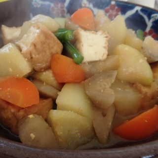 根菜と厚揚げのお味噌味の煮物